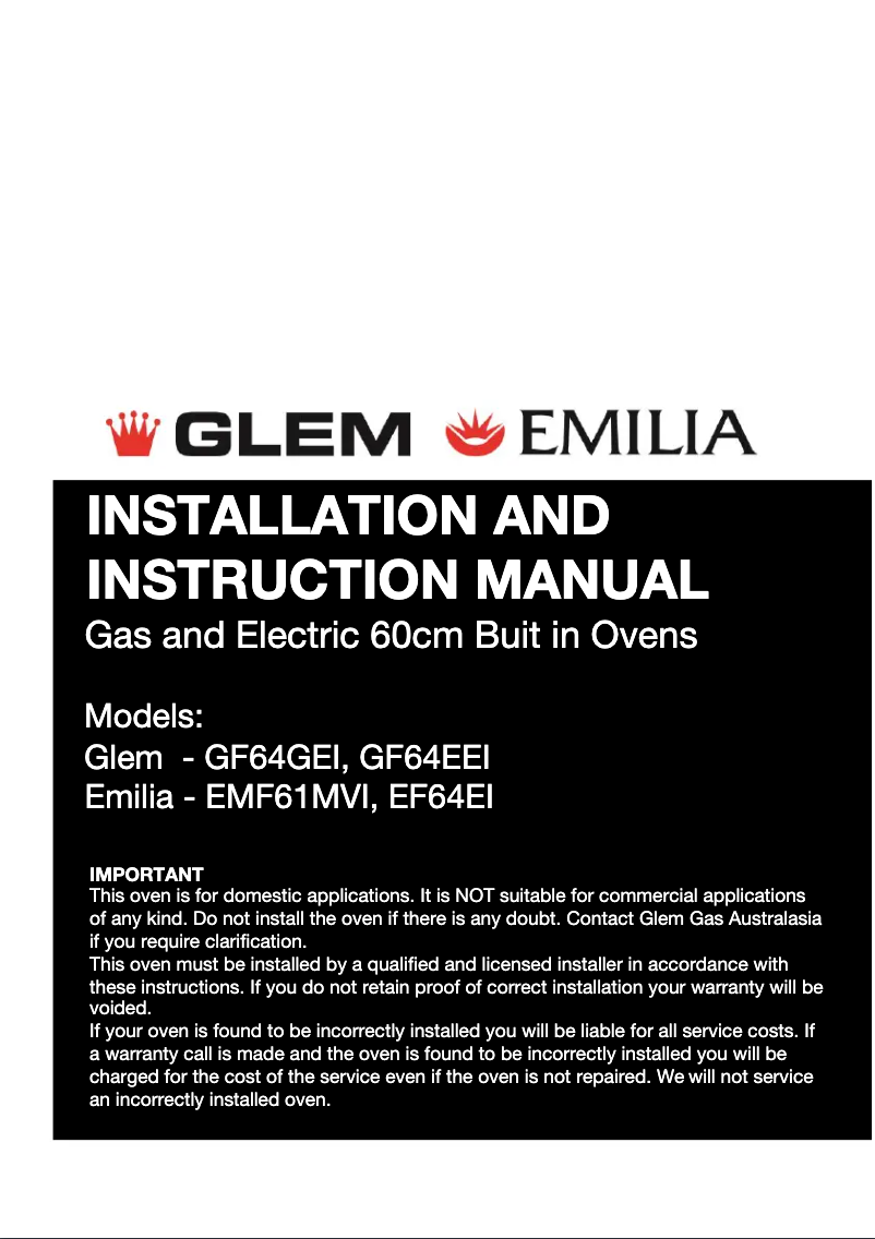 Page n°1 - Manuel utilisateur Glem Gas AOLGLEMPK2