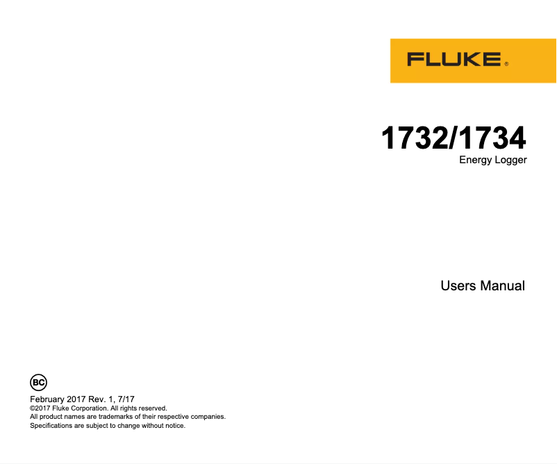 Página 1 del manual Manual de usuario Fluke 1734