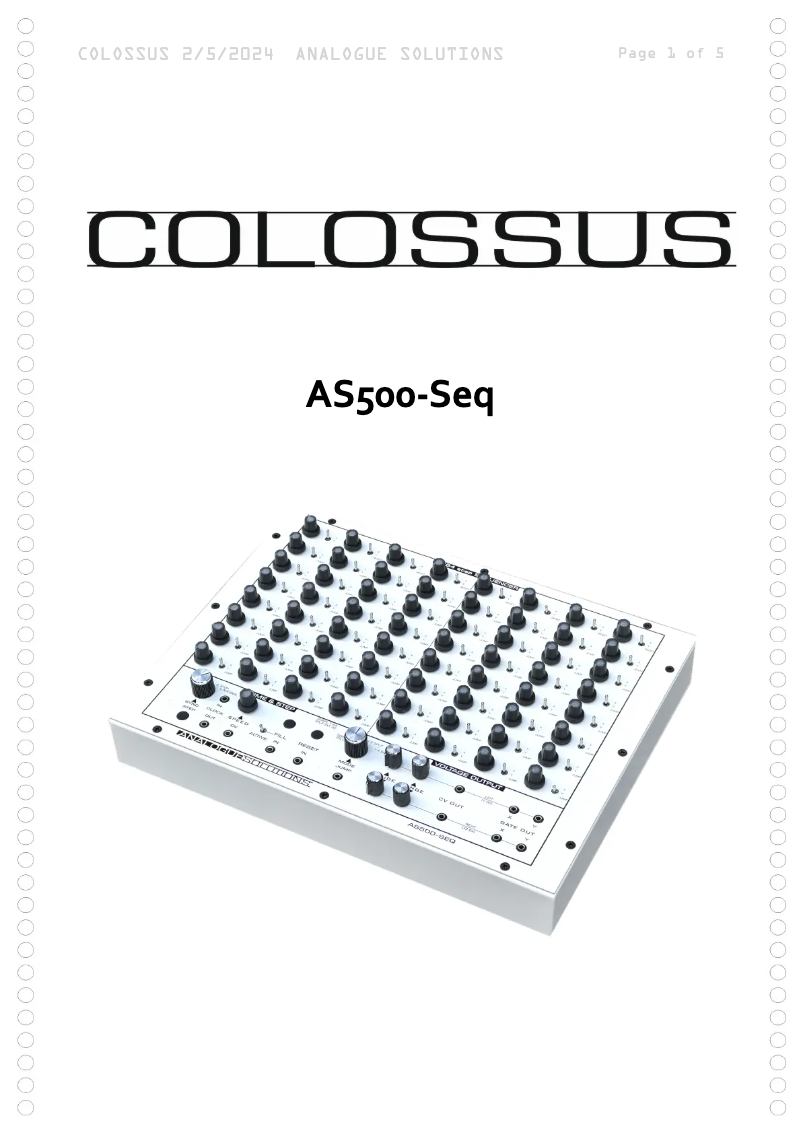 Image de la première page du manuel de l'appareil AS500-SEQ