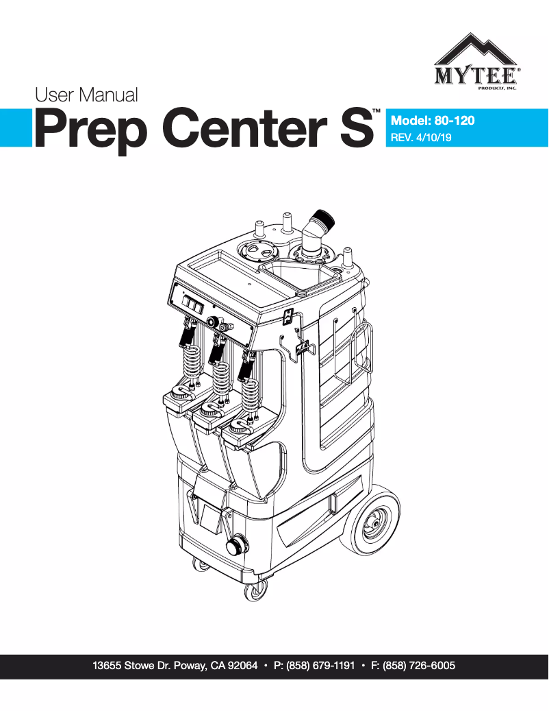 Image de la première page du manuel de l'appareil Prep Center 80-240