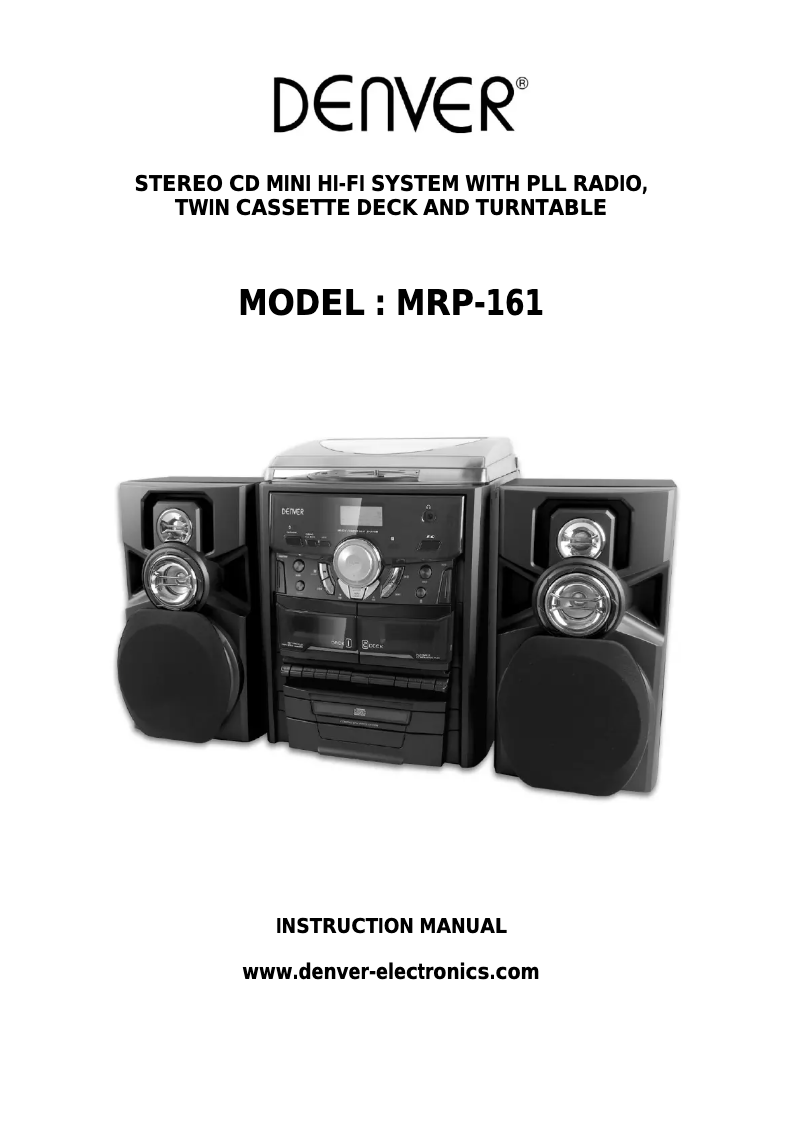 Page n°1 - Manuel utilisateur Denver MRP-161