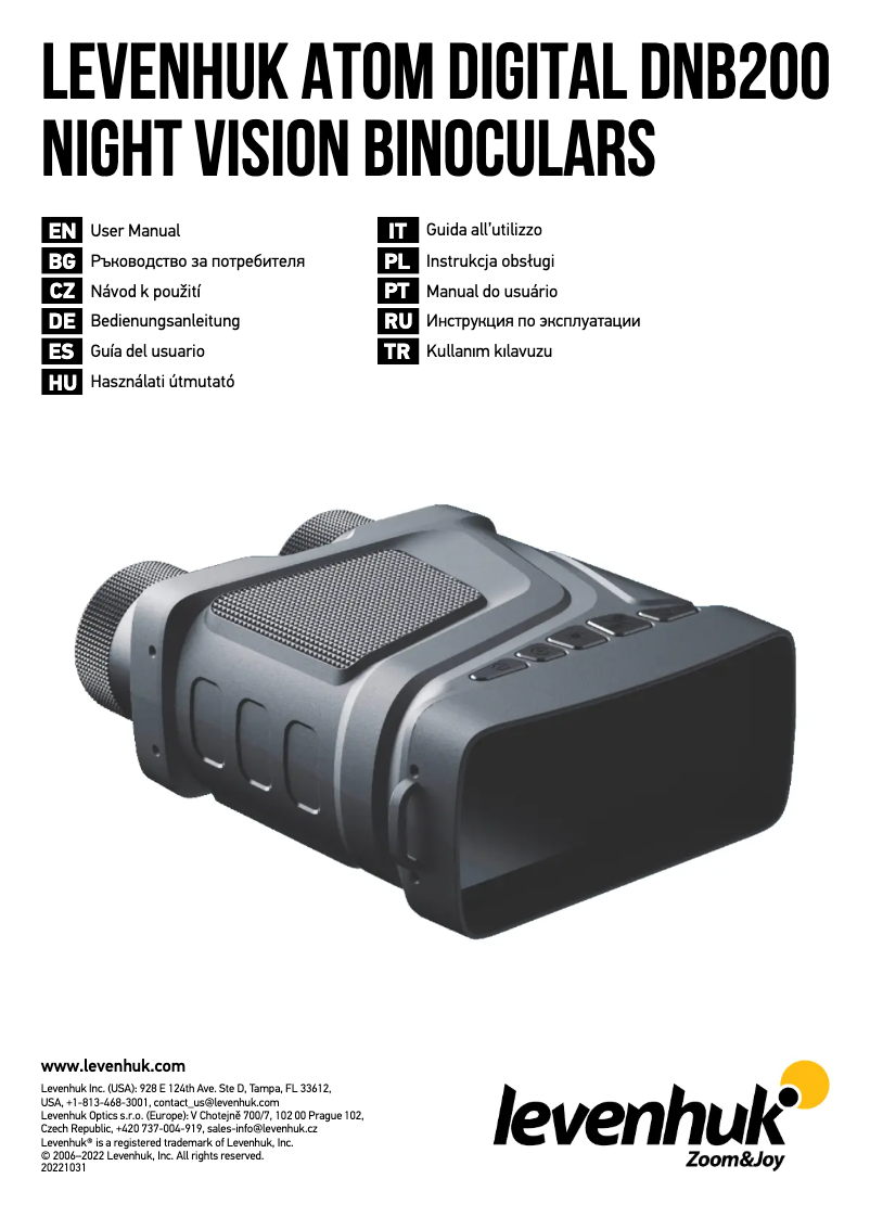 Page 1 de la notice Manuel utilisateur Levenhuk Atom Digital DNB200