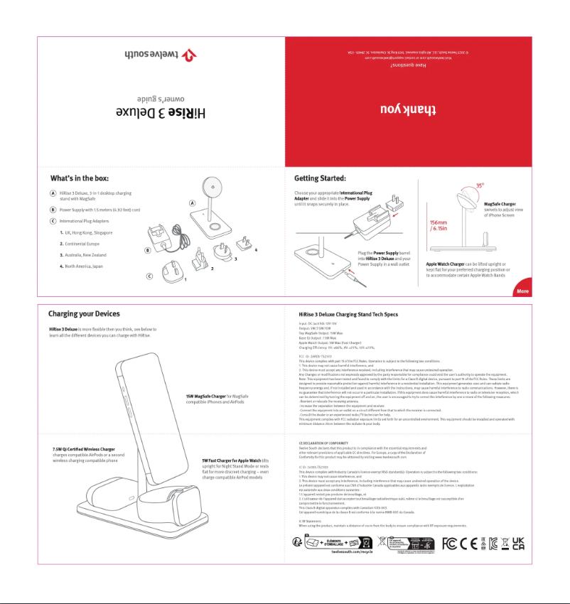 Page 1 of the manual User Manual Twelve South HiRise 3 Deluxe