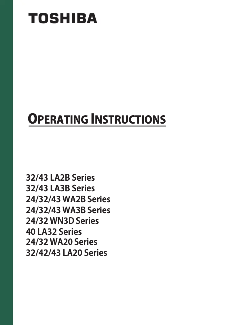 Page 1 de la notice Manuel utilisateur Toshiba 24WA2063DAZ