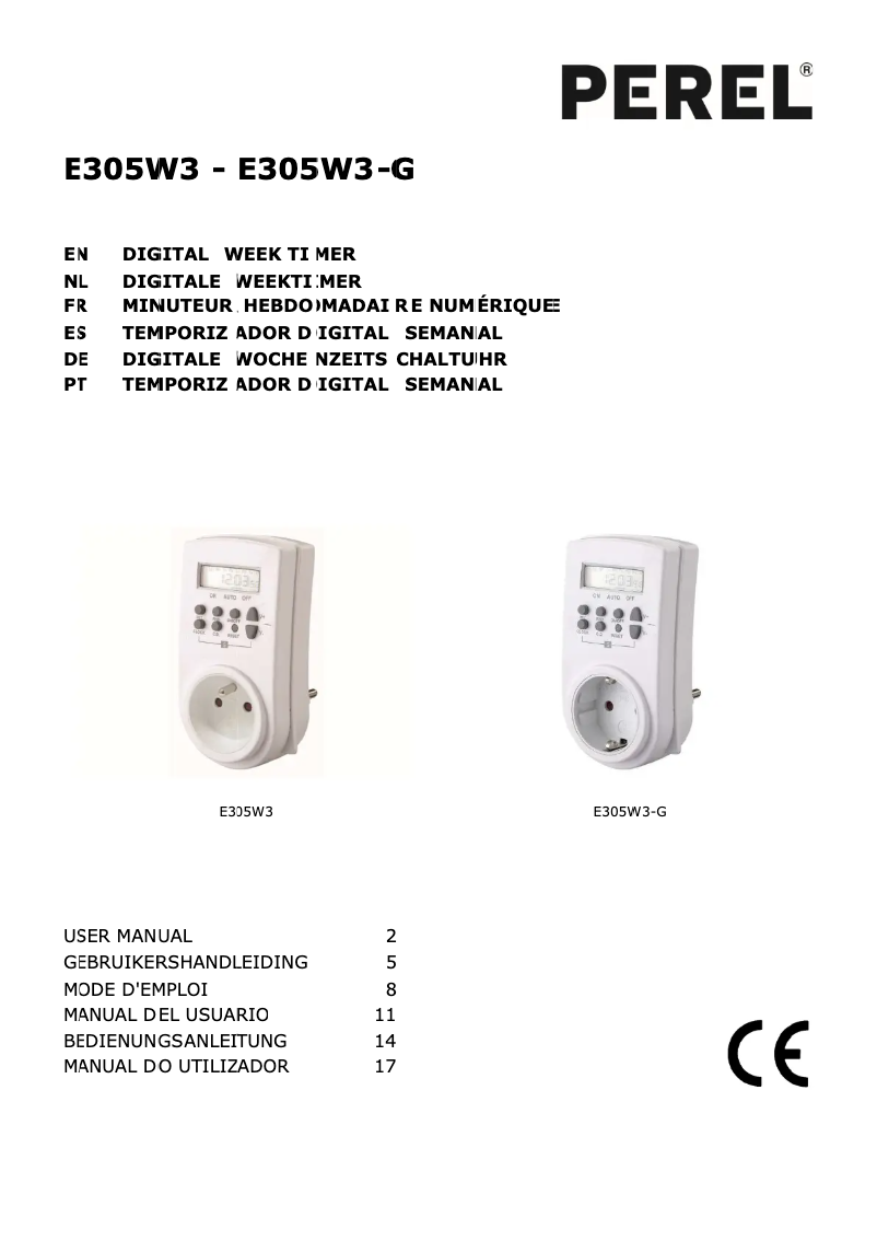 Image de la première page du manuel de l'appareil E305W3