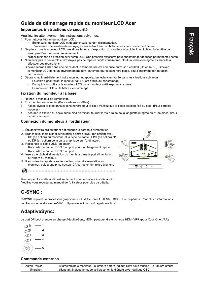 Page n°1 - Manuel utilisateur Acer ConceptD CP7271K