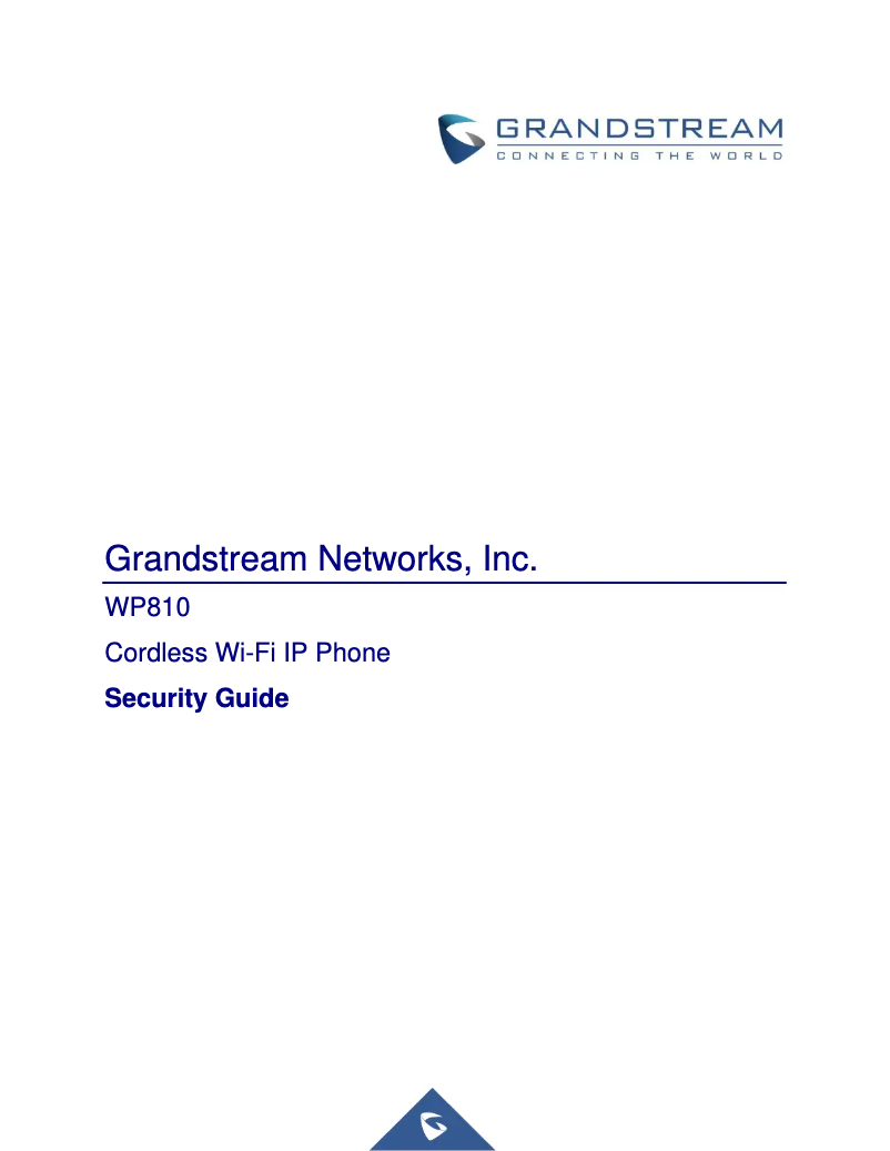 Page 1 de la notice Instructions de sécurité Grandstream WP810