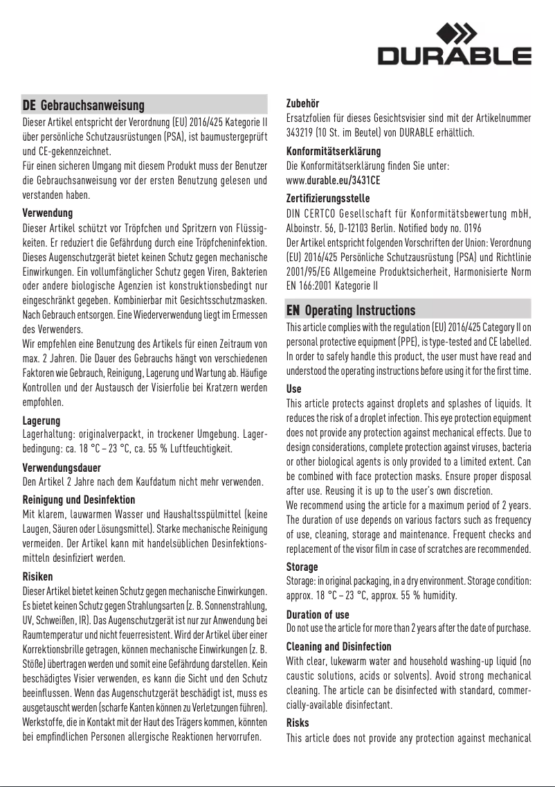 First page image of the manual for 343110