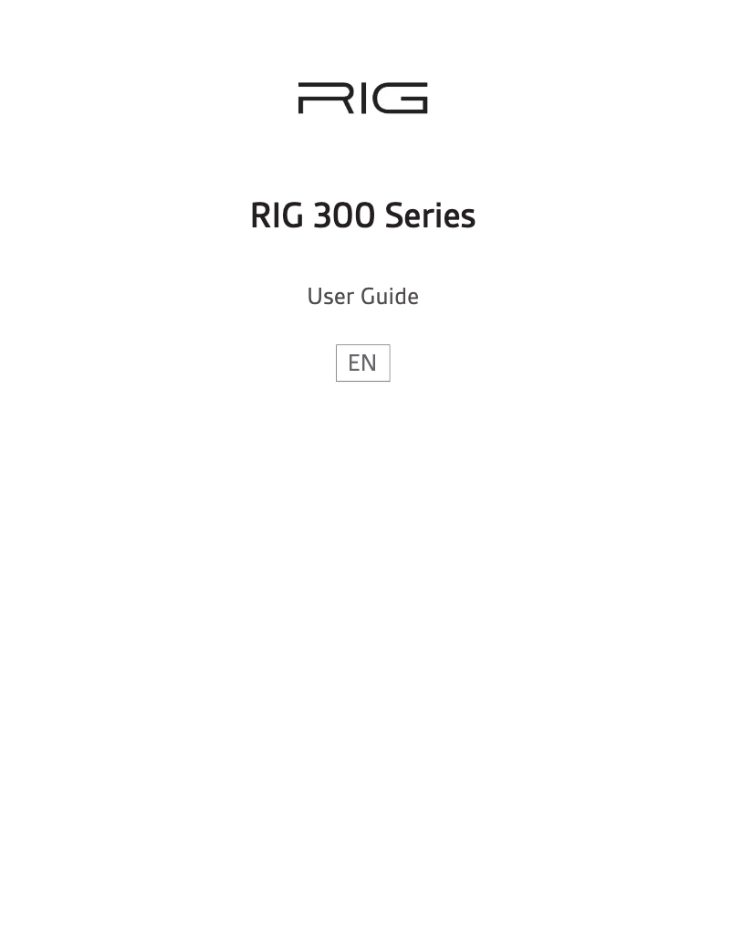 Image de la première page du manuel de l'appareil RIG 300HX