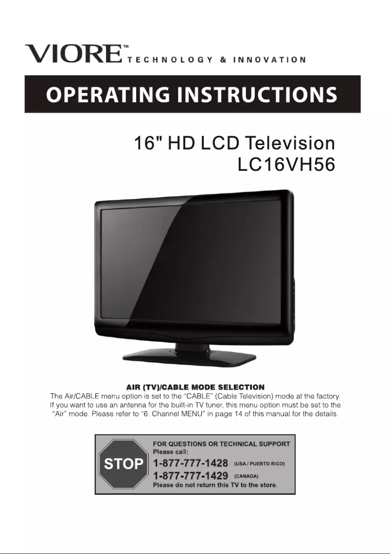 Page n°1 - Manuel utilisateur Viore LC16VH56