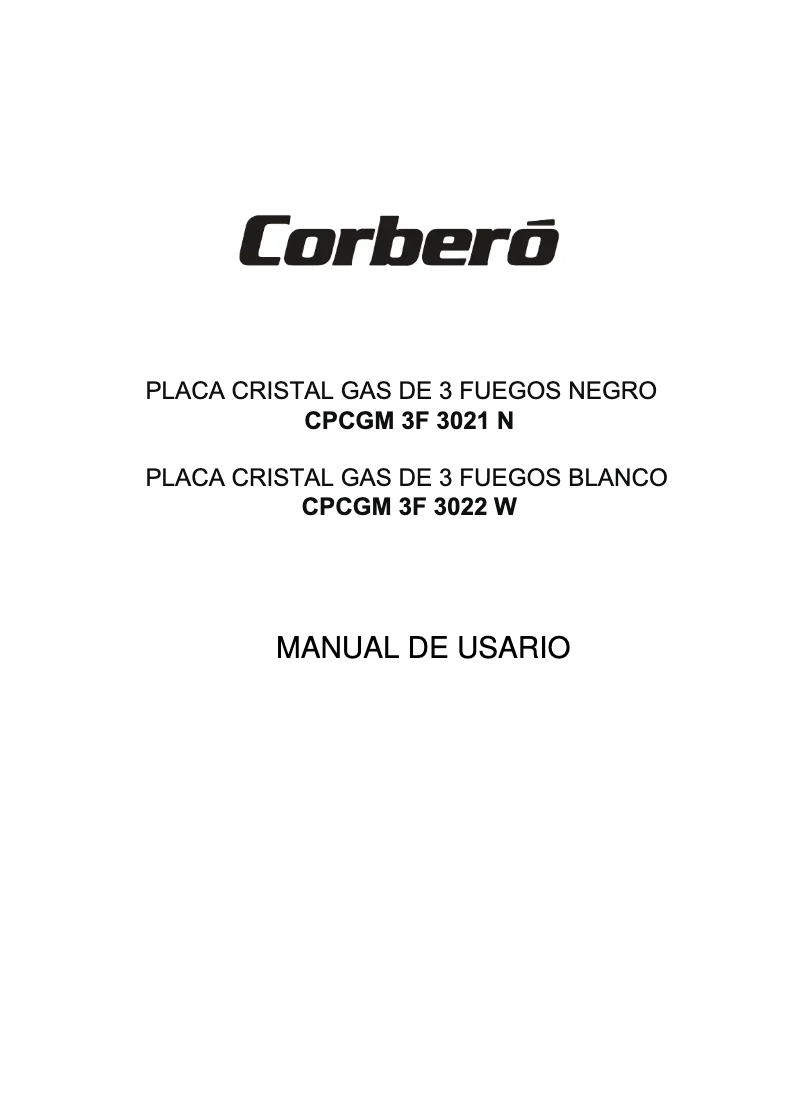 Página 1 del manual Manual de usuario Corbero CPCGM3F3021N