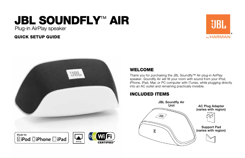 Page 1 de la notice Manuel utilisateur JBL SoundFly BT