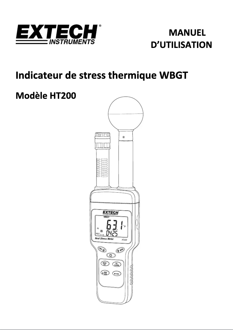 Page 1 of the manual User Manual Extech HT200