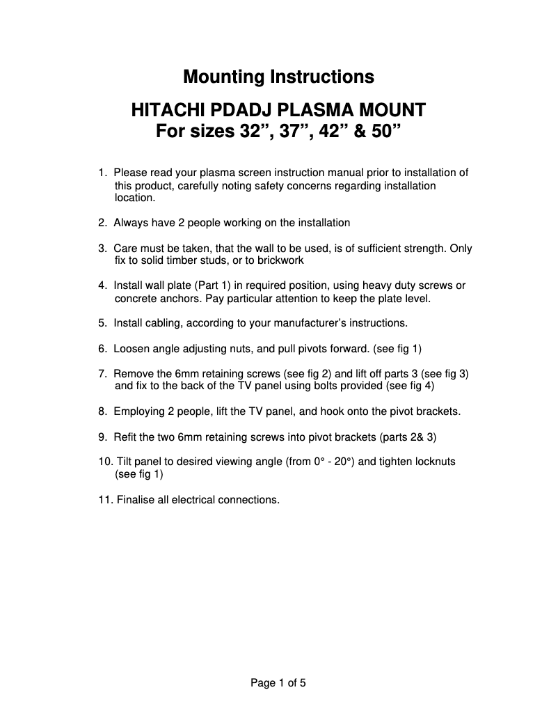 Page n°1 - Manuel utilisateur Hitachi PDADJ