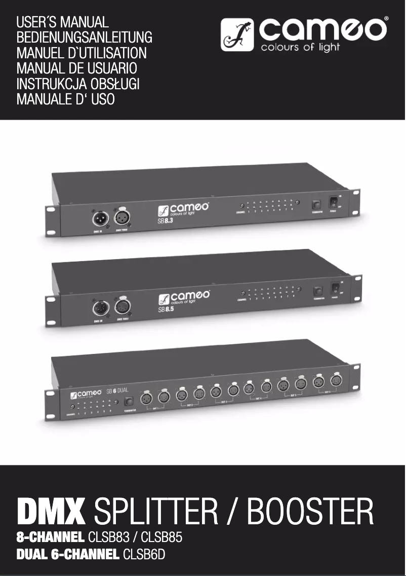 Page 1 de la notice Manuel utilisateur Cameo SB8.3