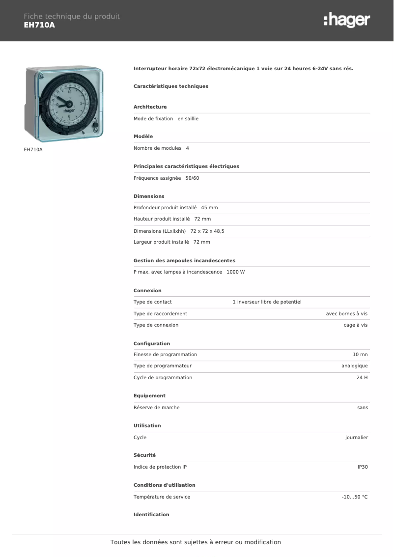 Image de la première page du manuel de l'appareil EH710A