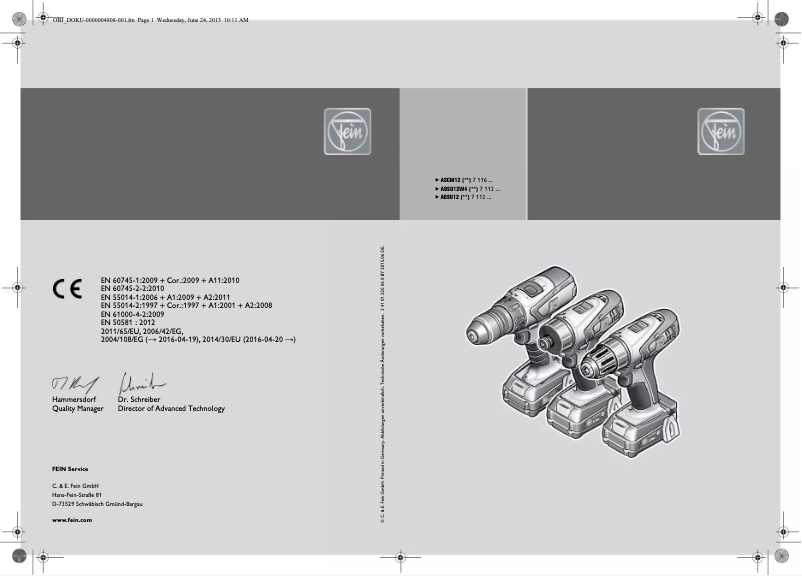 Página 1 del manual Manual de usuario Fein ASCM 12 QC