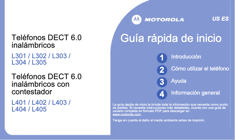 Imagen de la primera página del manual del dispositivo L303