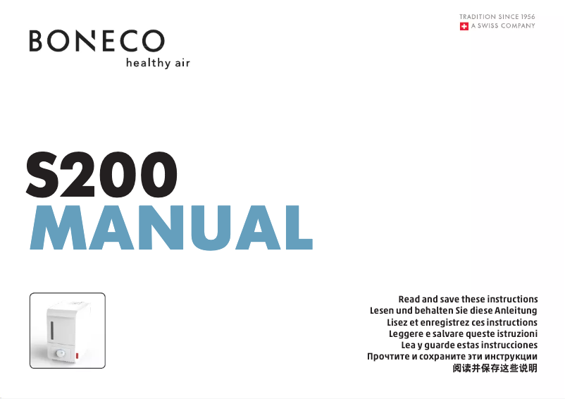 Page 1 de la notice Manuel utilisateur Boneco S200