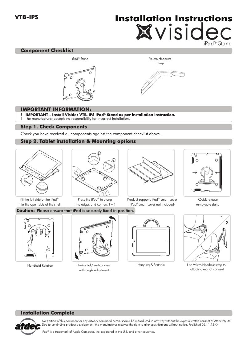 Image de la première page du manuel de l'appareil VTB-IPS
