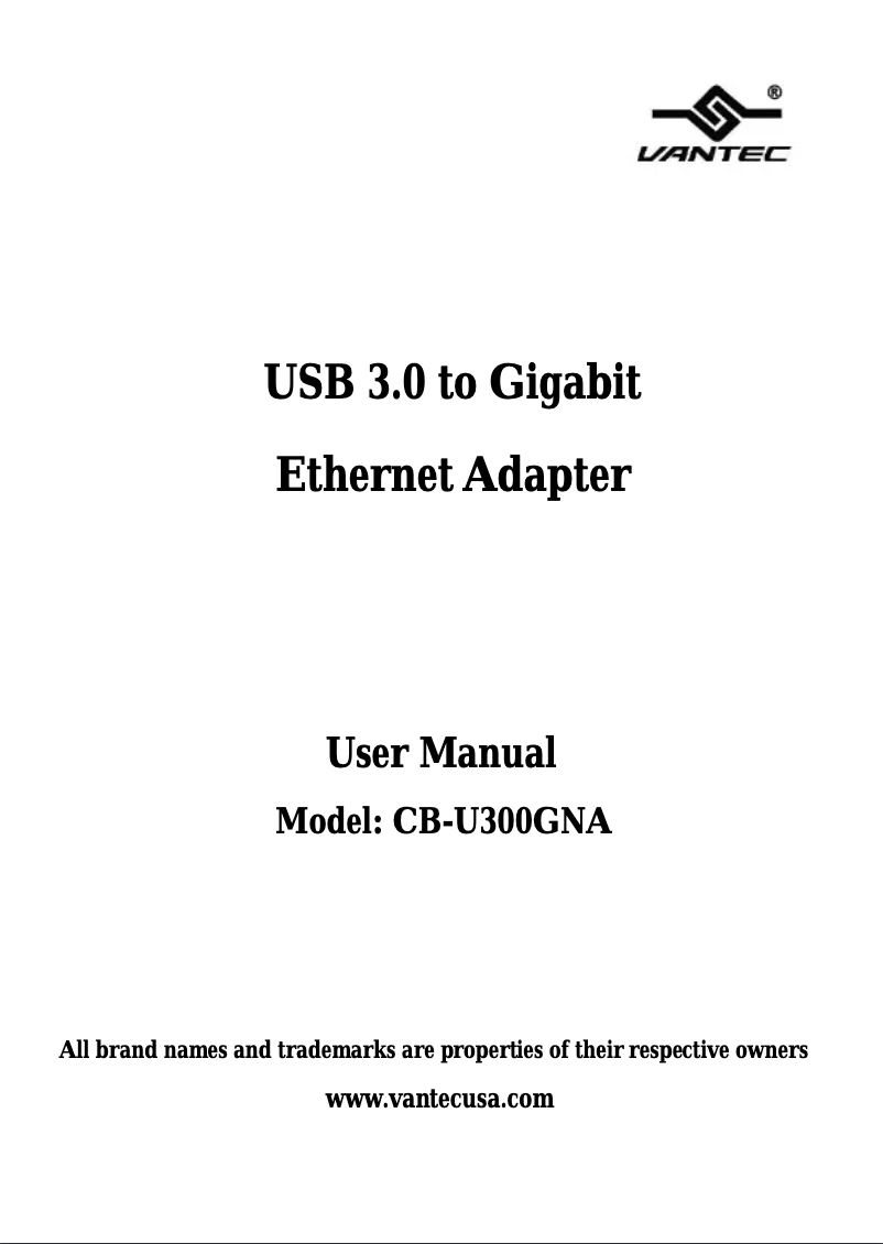 Página 1 del manual Manual de usuario Vantec CB-U300GNA