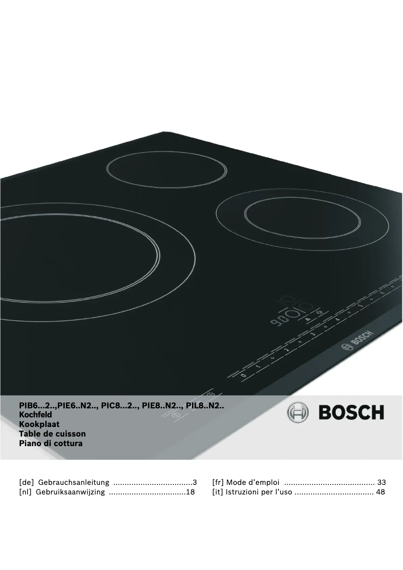 Page 1 de la notice Manuel utilisateur Bosch PIB675E24E
