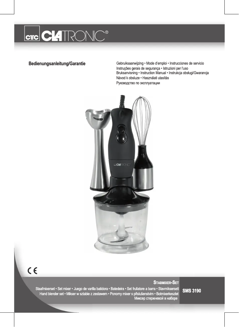 Page 1 de la notice Manuel utilisateur Clatronic SMS 3190