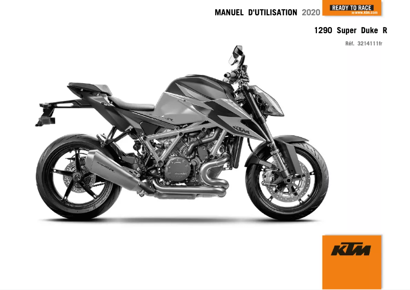 Page 1 de la notice Manuel utilisateur KTM 1290 Super Duke R (2020)