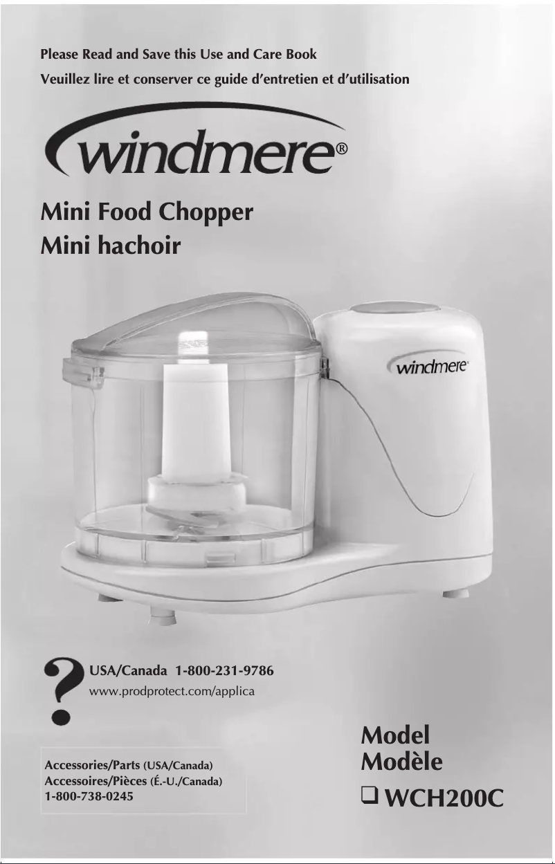 Page 1 de la notice Manuel utilisateur Windmere WCH200C