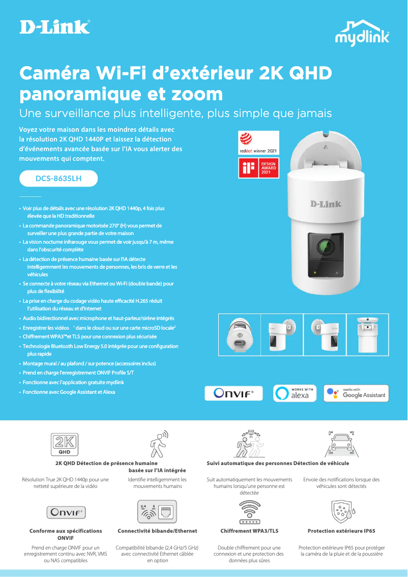 Page 1 de la notice Fiche technique D-Link DCS-8635LH