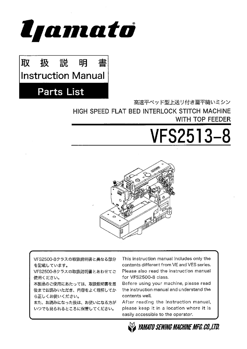 Page n°1 - Manuel utilisateur Yamato VFS2513-8