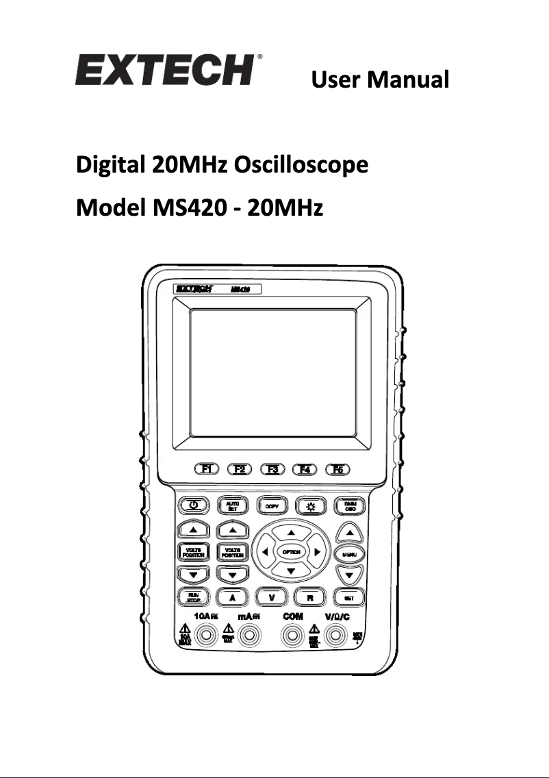 Page n°1 - Manuel utilisateur Extech MS420