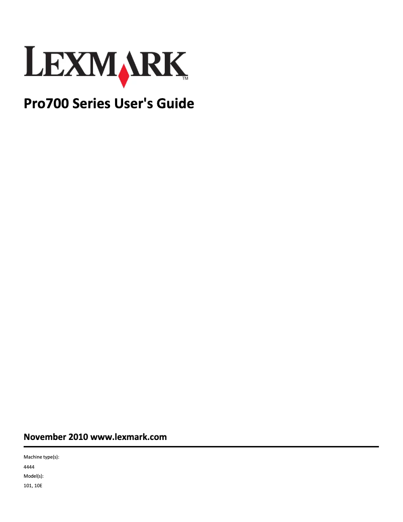 Page 1 de la notice Manuel utilisateur Lexmark PRO 702
