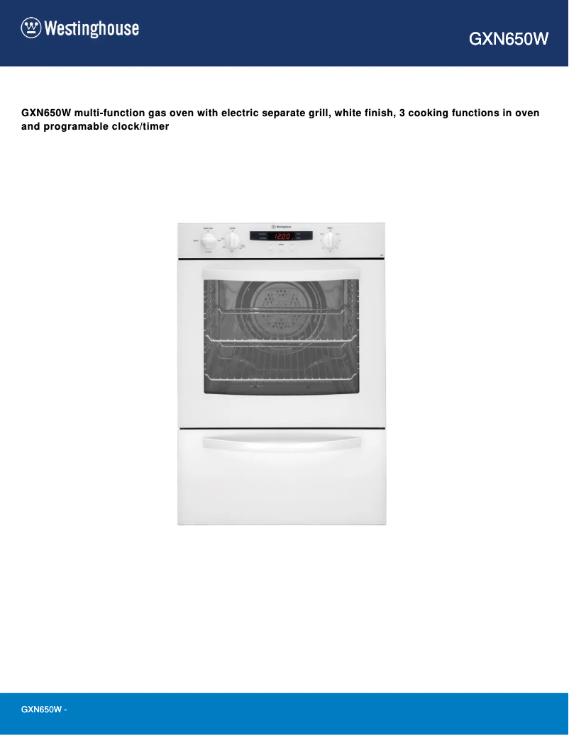 Image de la première page du manuel de l'appareil GXN650W