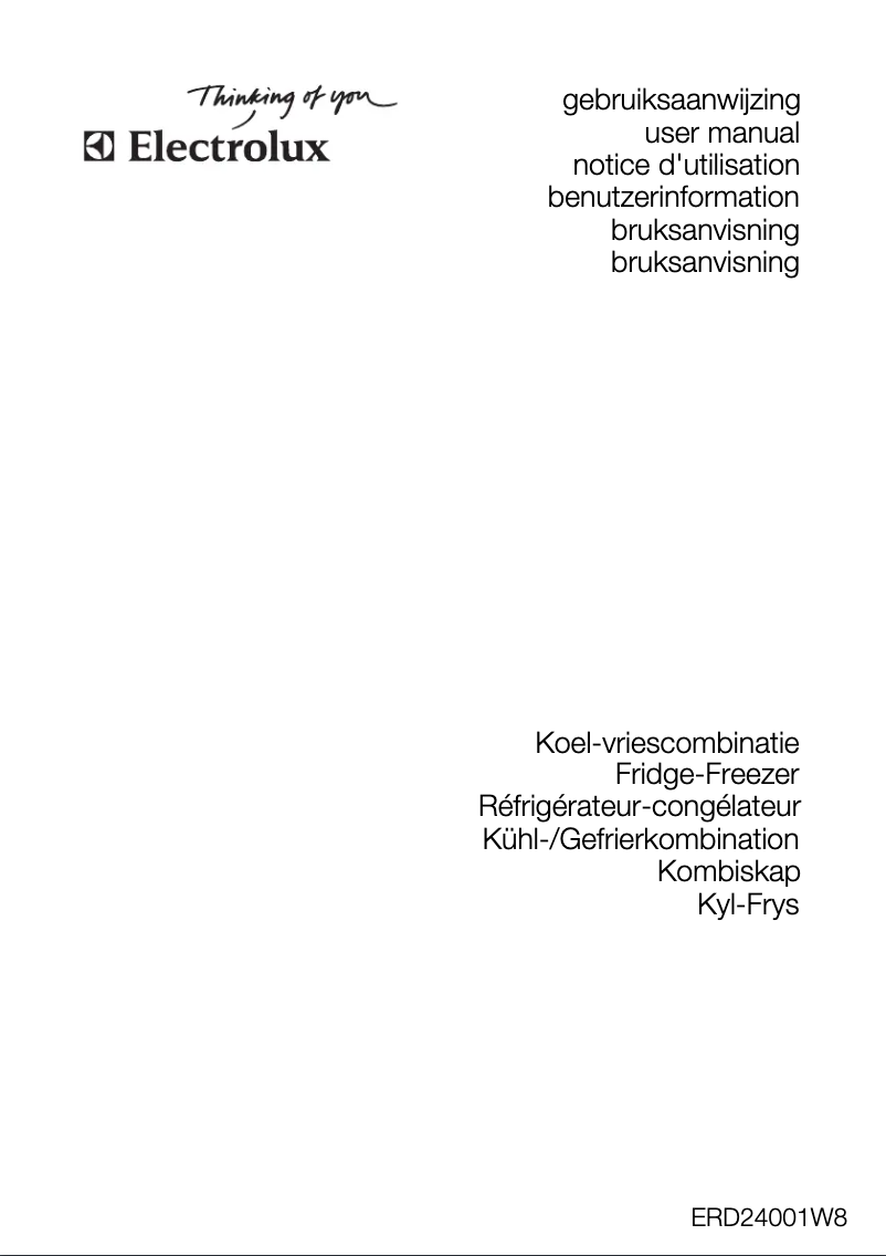 Image de la première page du manuel de l'appareil ERD24001W8