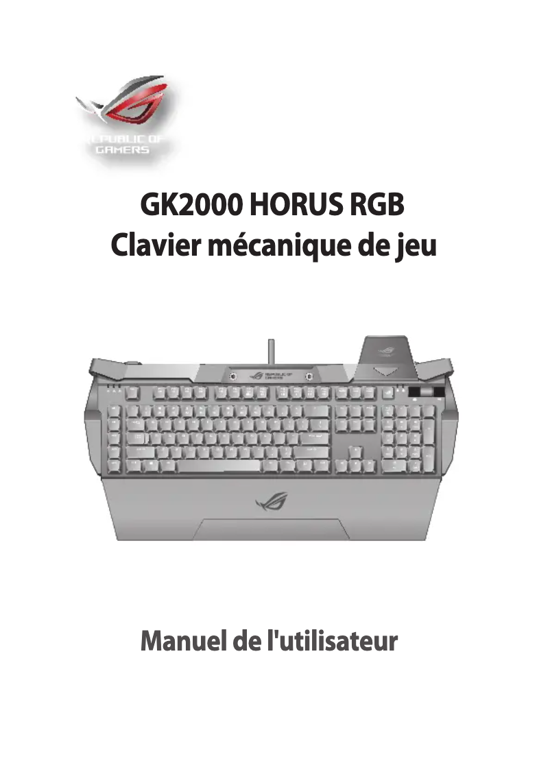 Image de la première page du manuel de l'appareil ROG Horus GK2000 RGB