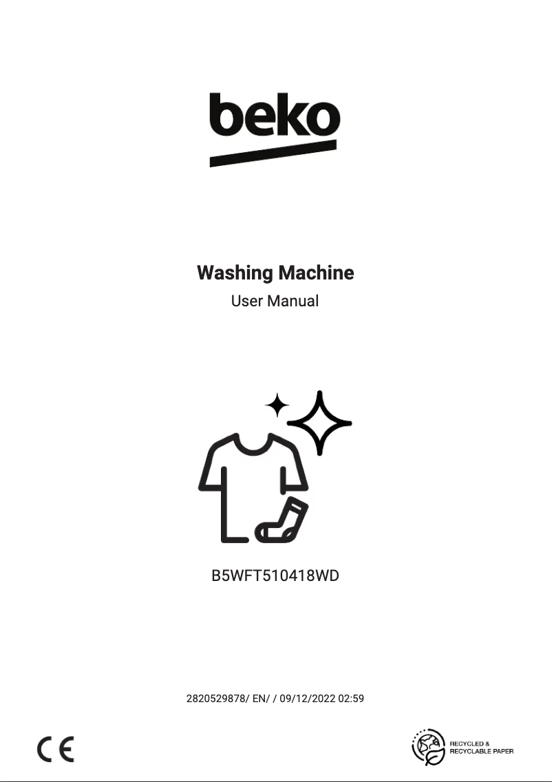 Page 1 de la notice Manuel utilisateur Beko B5WFT510418WD
