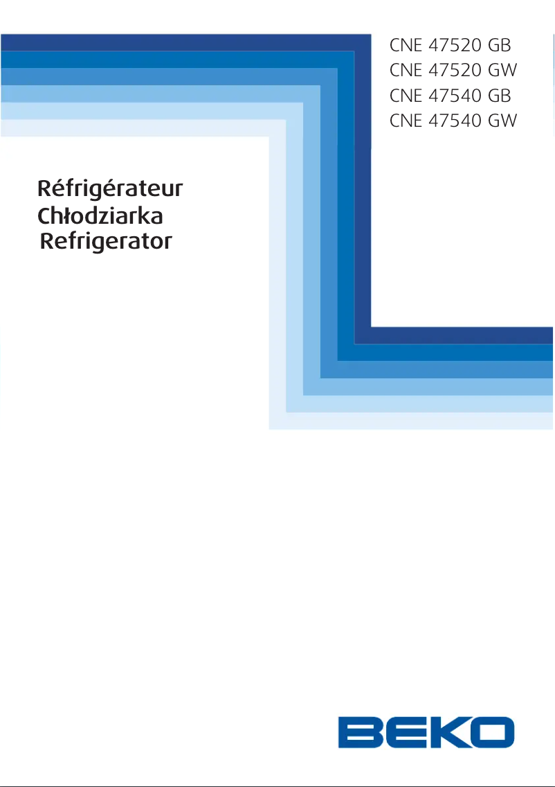 Page 1 de la notice Manuel utilisateur Beko CNE 47540 GW