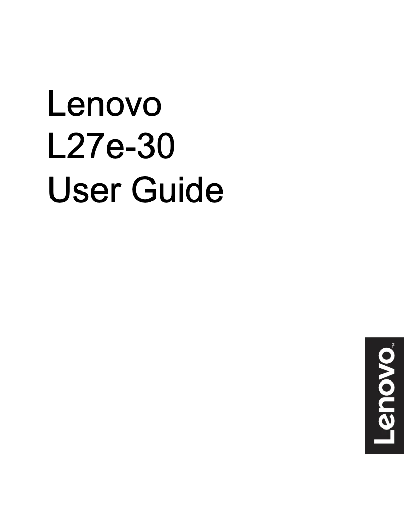 Page 1 de la notice Manuel utilisateur Lenovo L27e-30