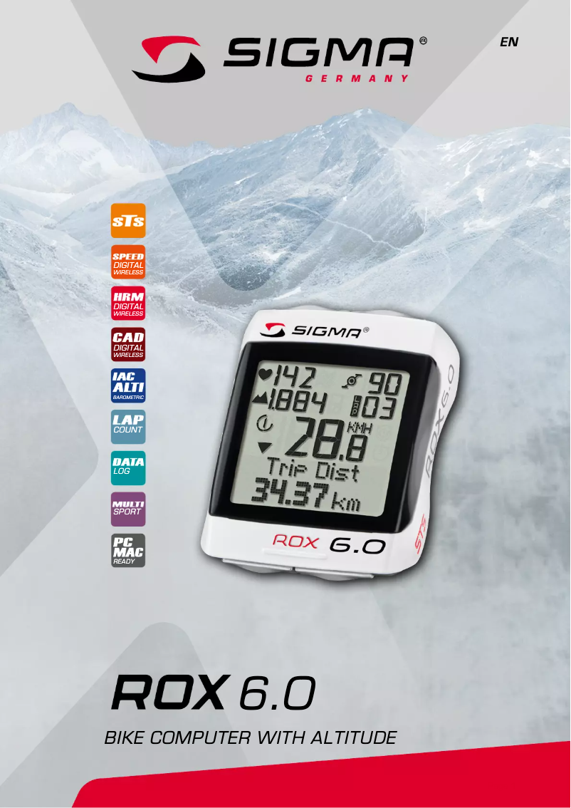 Page 1 de la notice Manuel utilisateur Sigma ROX 6.0 STS