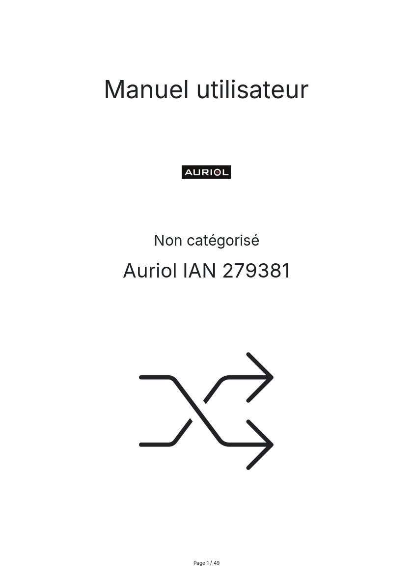 Page n°1 - Manuel utilisateur Auriol IAN 279381