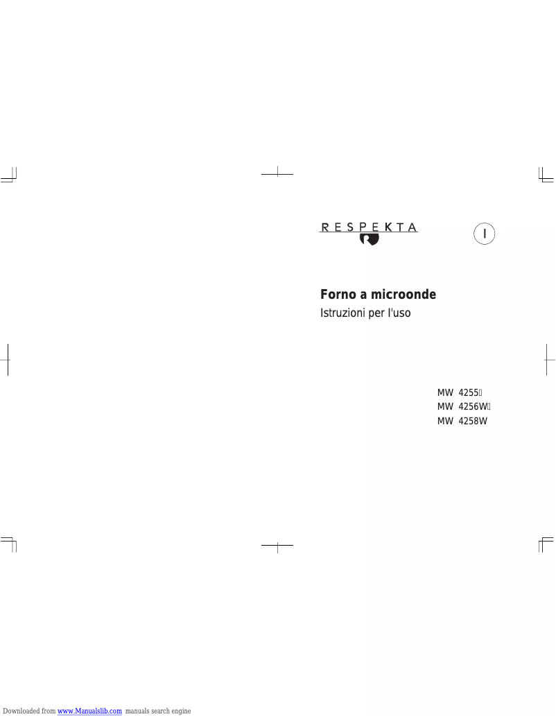 Page n°1 - Manuel utilisateur Respekta MW 4258W