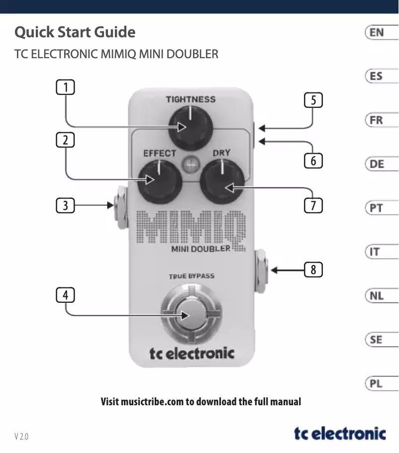 Page 1 de la notice Guide de démarrage rapide TC Electronic Mimiq Mini Doubler