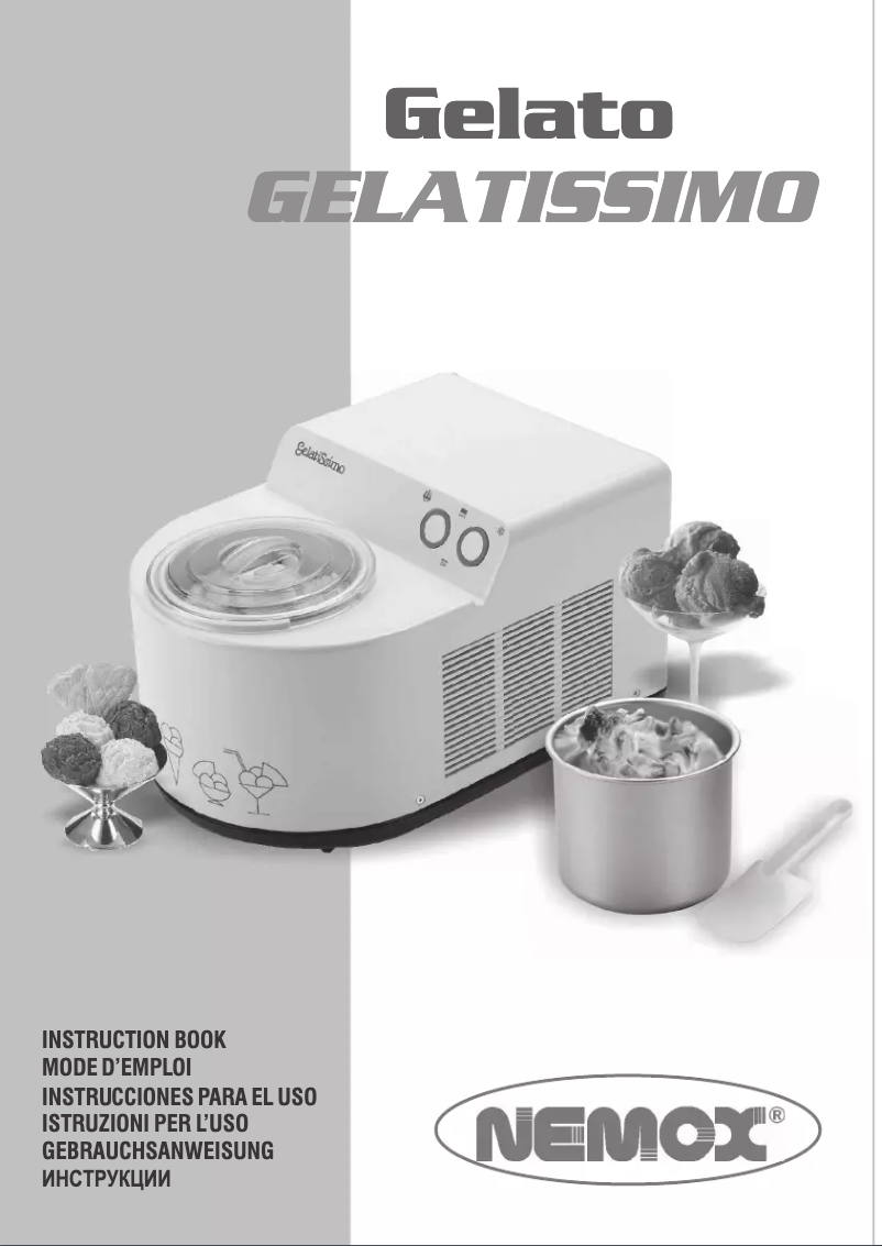 Image de la première page du manuel de l'appareil Gelato Gelatissimo