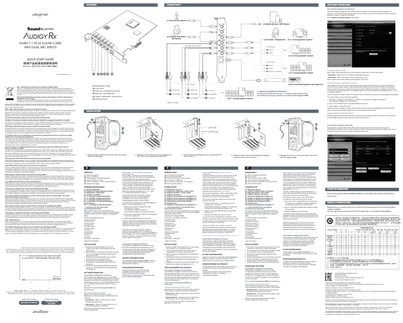 Page 1 de la notice Guide de démarrage rapide Creative Sound Blaster Audigy Rx