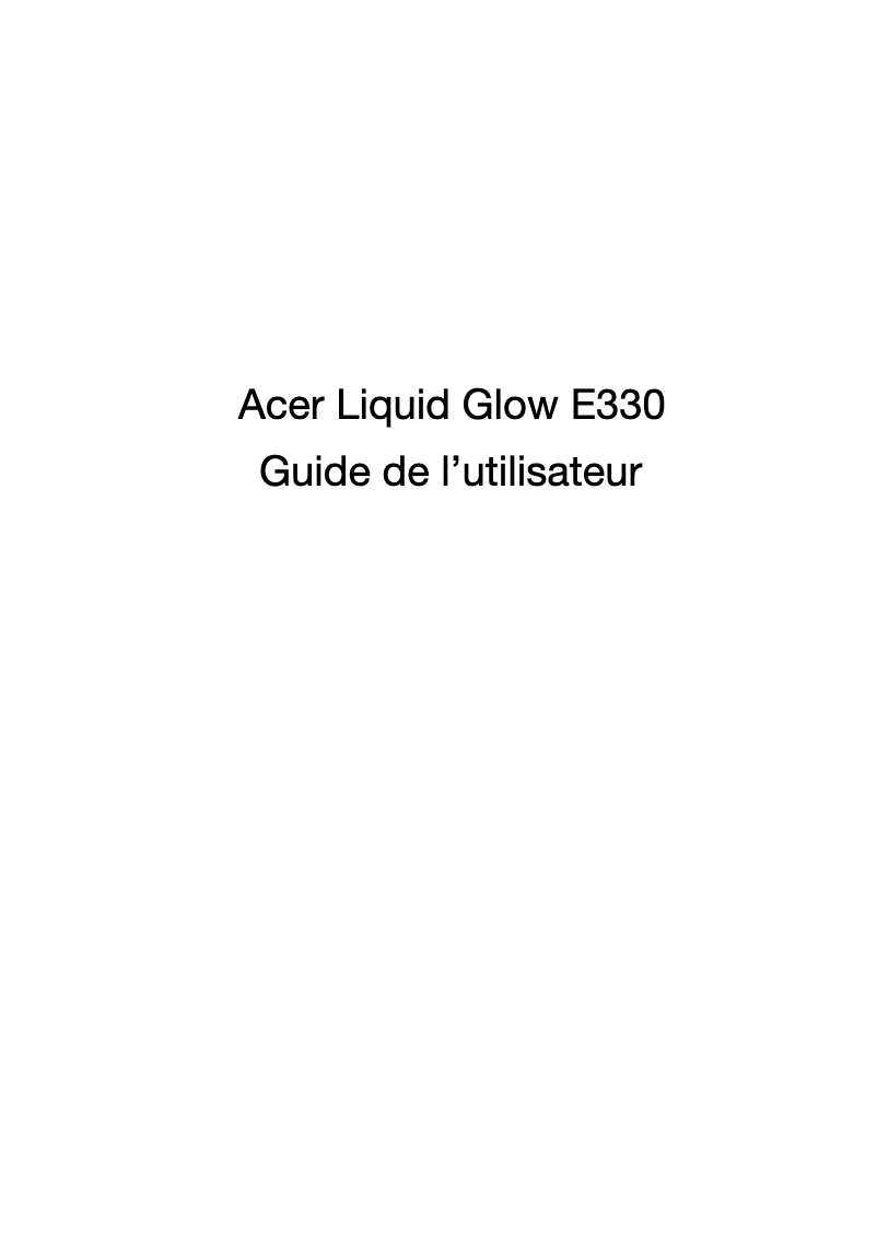 Página 1 del manual Manual de usuario Acer Liquid Glow E330