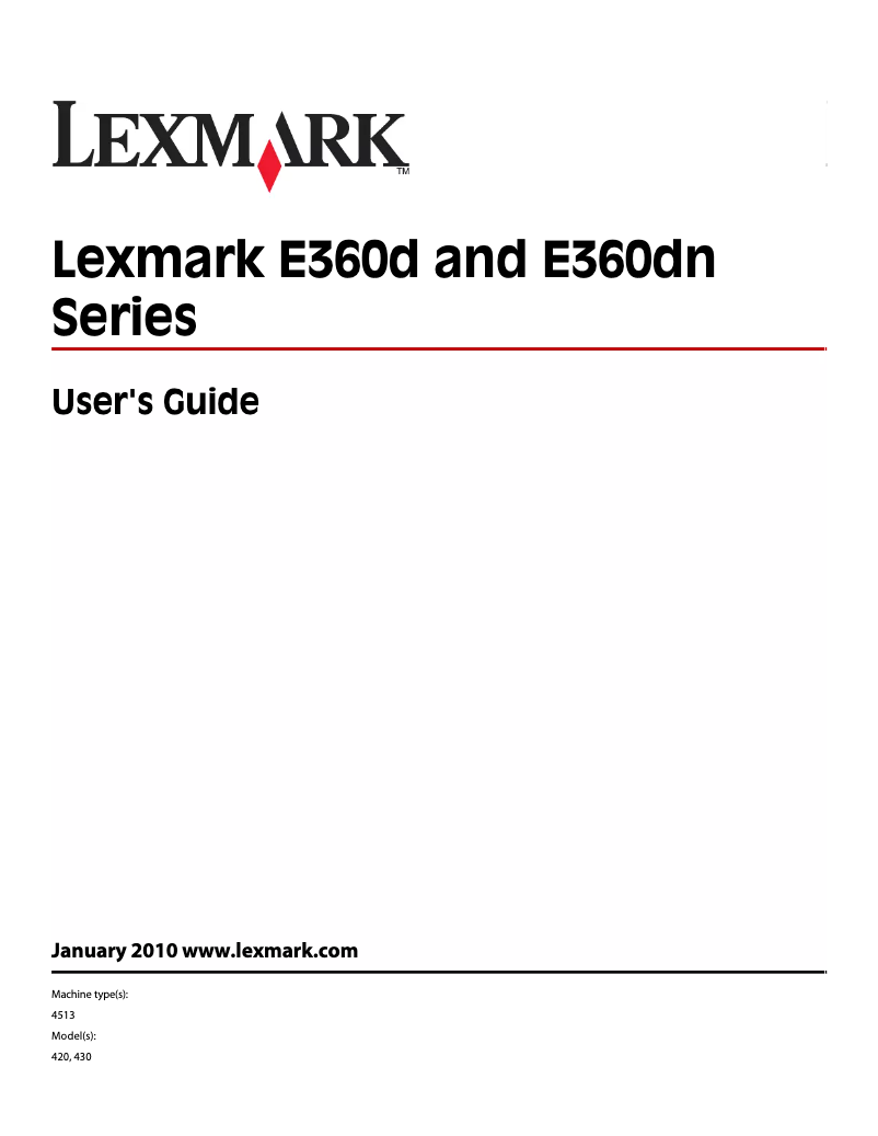 Página 1 del manual Manual de usuario Lexmark E360dn