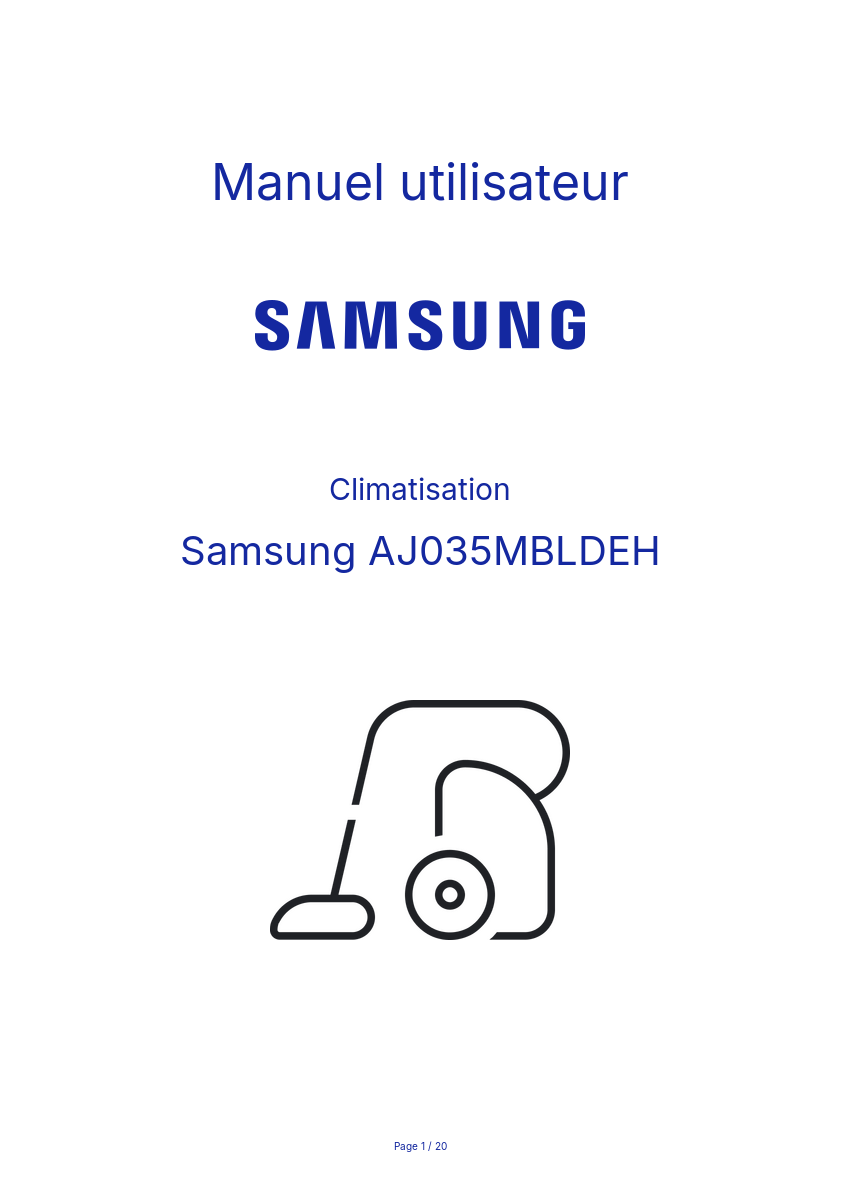 Page n°1 - Manuel utilisateur Samsung AJ035MBLDEH