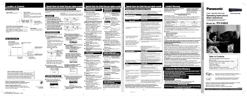 Page n°1 - Manuel utilisateur Panasonic PV-V4602
