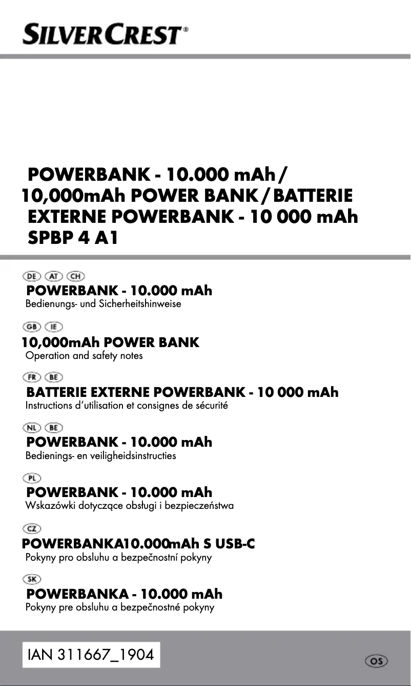 Page n°1 - Manuel utilisateur SilverCrest SCP 10000B1